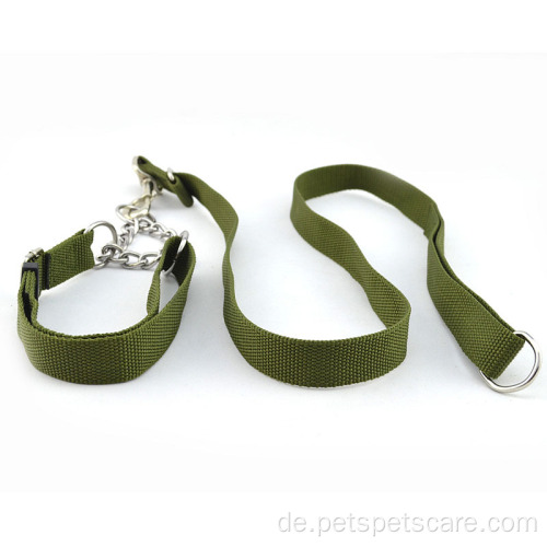 Luxuriöses Set aus Hundehalsband und Leine mit Siebdruck-Logo